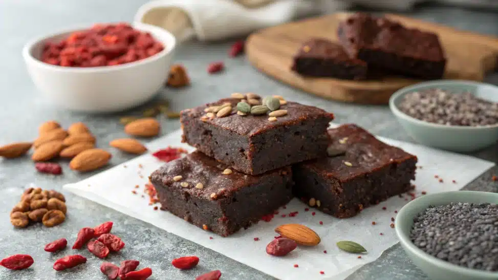 Brownies au cacao cru et super-aliments