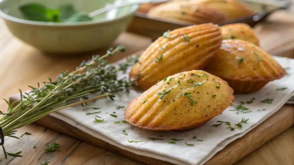 Madeleines infusées aux herbes aromatiques